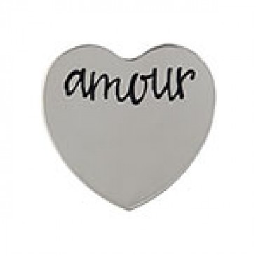 Amour Medium Silver Heart Coin