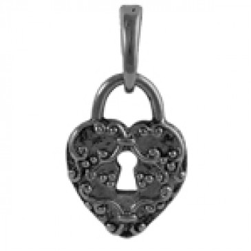 Graphite Heart Lock Droplet