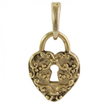 Gold Heart Lock Droplet