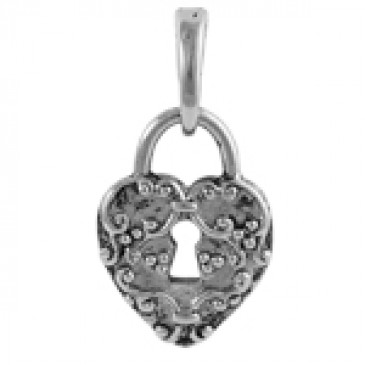 Silver Heart Lock Droplet