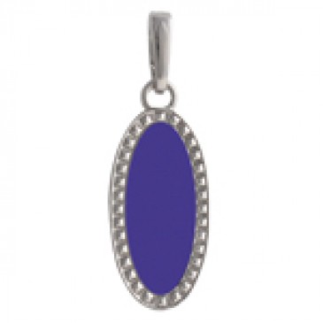 Azure Oval Enamel in Silver Droplet