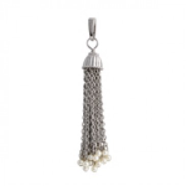Silver with Pearls Tassel