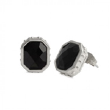 Black Faceted Earrings