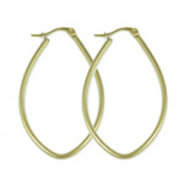 Gold Oval Hoop Earring