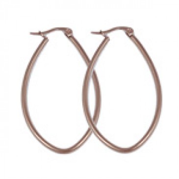 Rose Gold Oval Hoop Earring