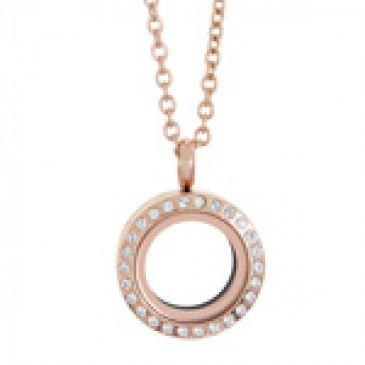 Mini Rose Gold with Crystals Locket