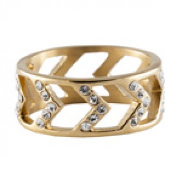 Gold Chevron Ring - Size 9