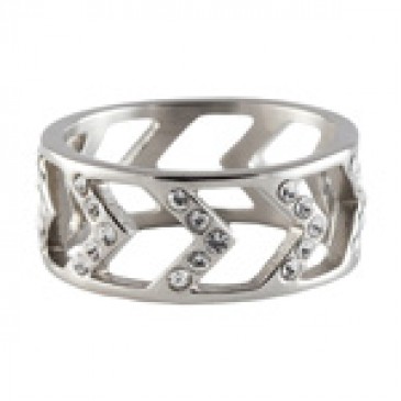 Silver Chevron Ring - Size 6