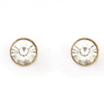 Victoria Stud Antique Brass Earrings