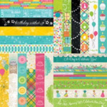 Party Brights by Katie Pertiet Border Strips - Set 12